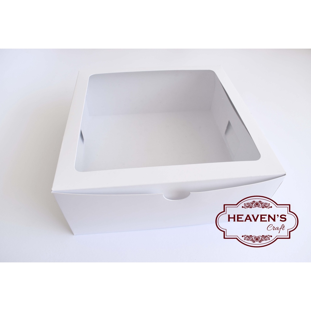 Box cake/tart tutup mika 25X25X10 (1pack = 5pcs)