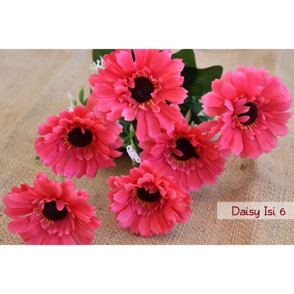 Bunga daisy artificial isi 6 kuntum