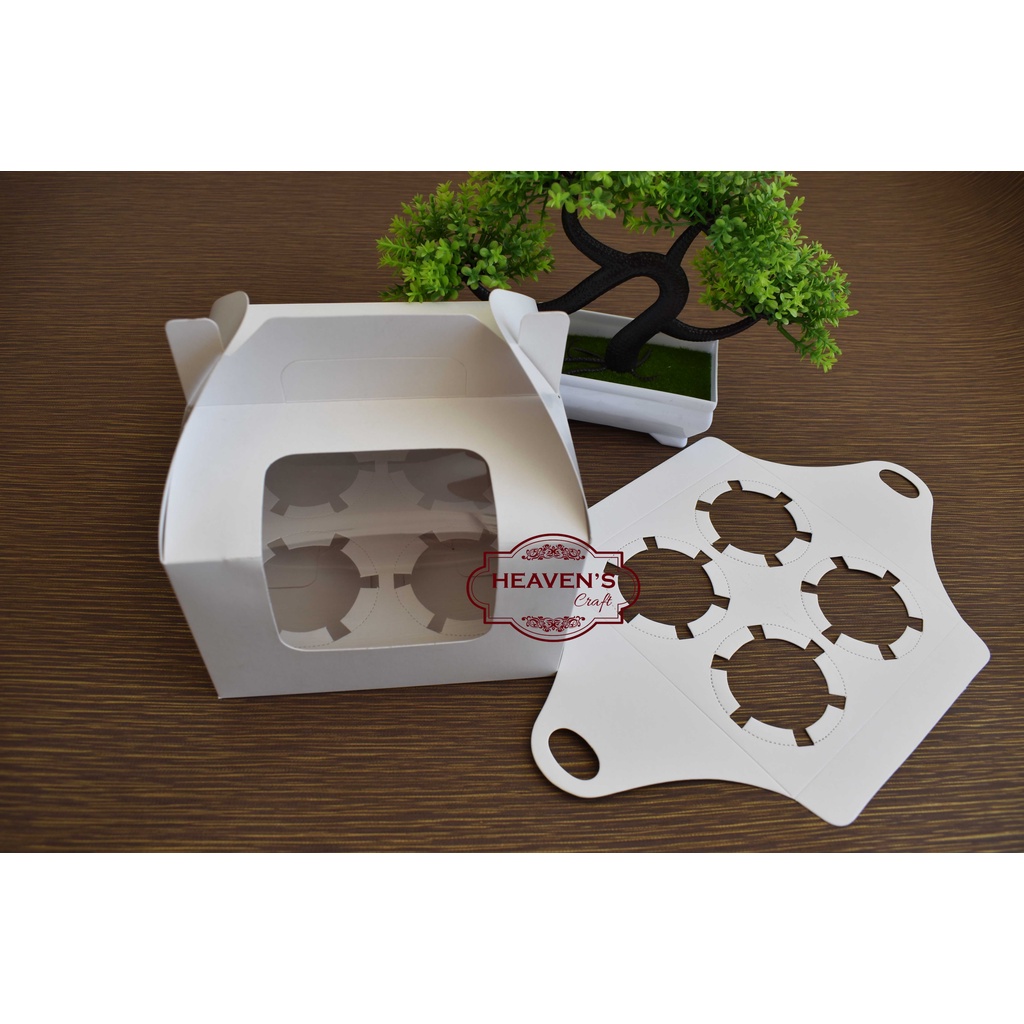 Box cupcake isi 4 tenteng (1pcs)