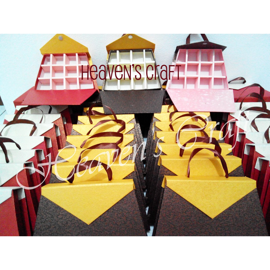 Box coklat/praline trapesium isi 12